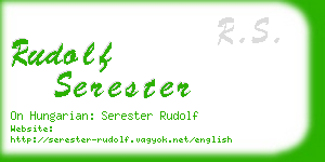 rudolf serester business card